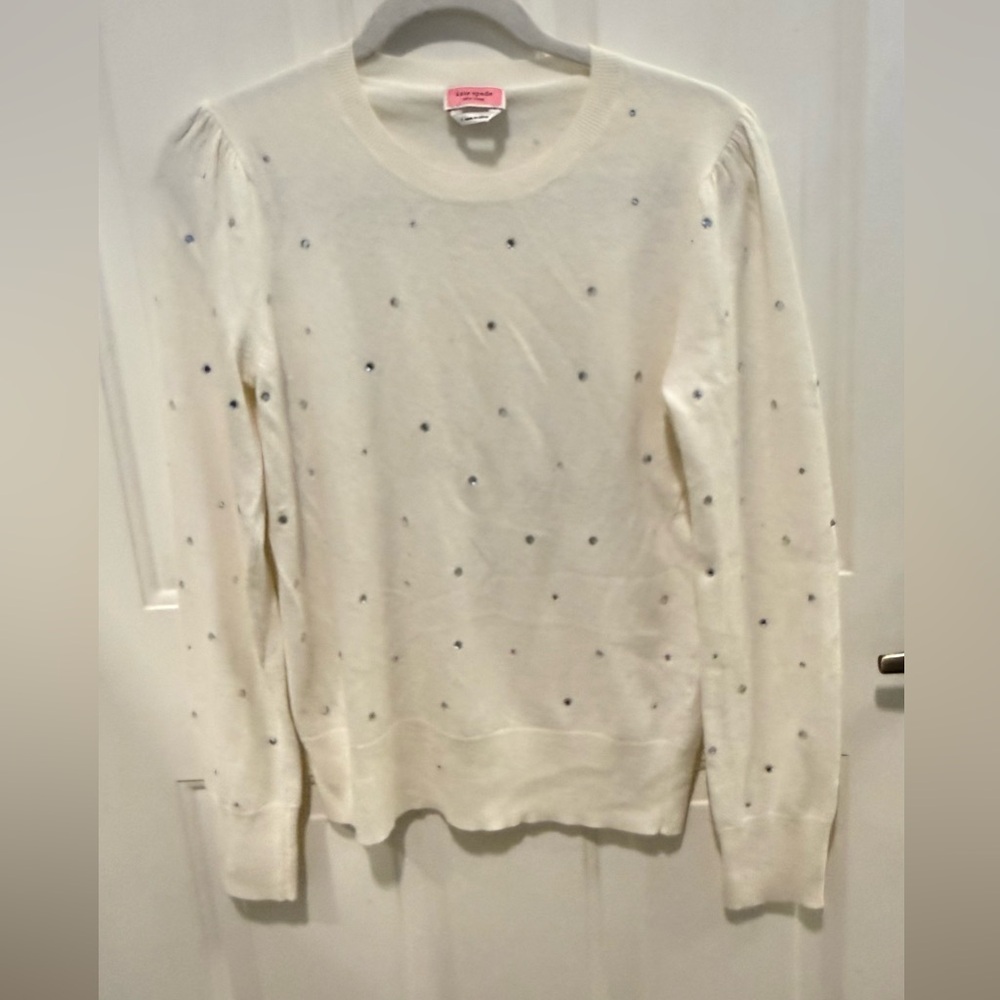Kate Spade New York white sequin sweater small